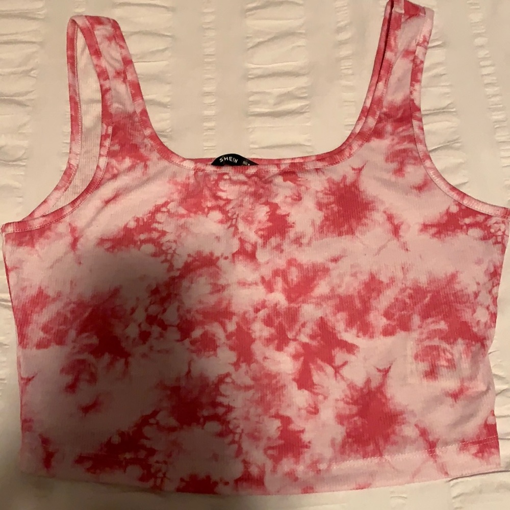 2 shein tie dye crop tops